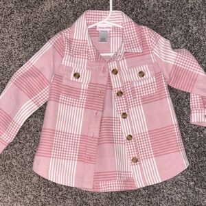 Wonder Nation Pink Checkered Button Down Shirt